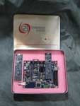 The LPCXpresso kit in tin can, added foam to support the board during storage